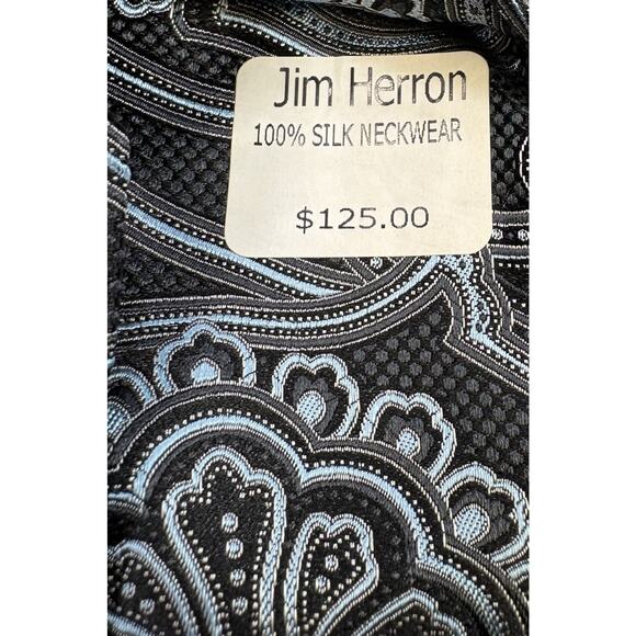 Geoff Nicholson Blue Paisley Classic Woven Silk Tie - Picture 4 of 4